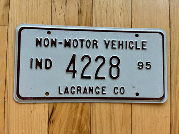 1995 Indiana Non Motor Vehicle/ Buggy License Plate