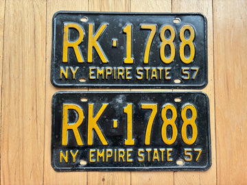 Pair of 1957 New York License Plates