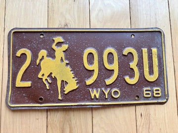 1968 Wyoming License Plate