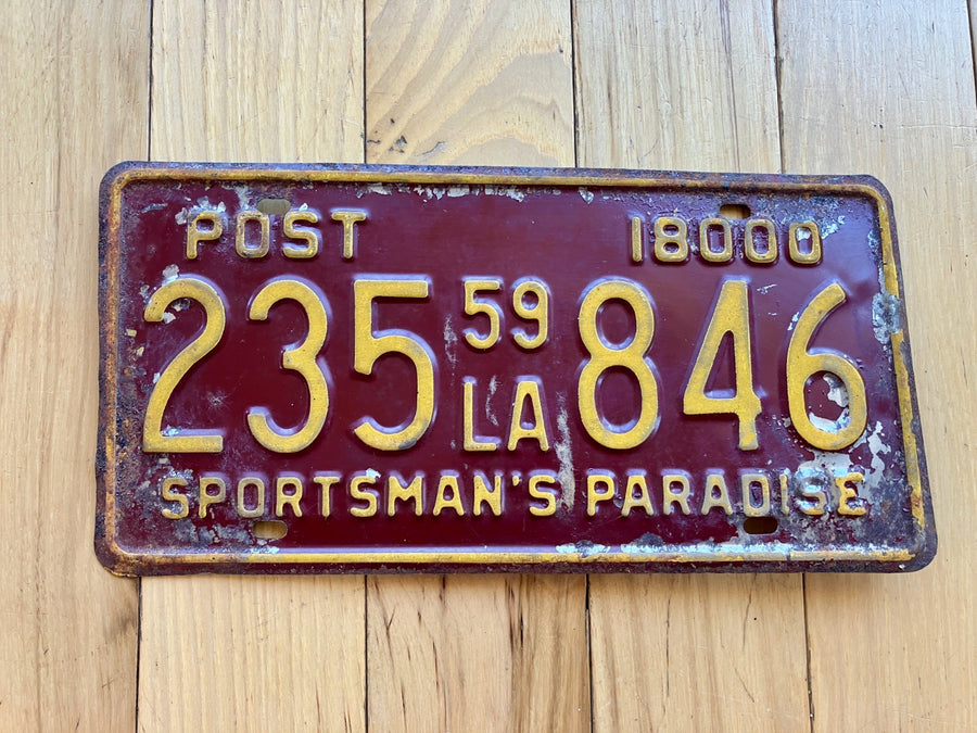 1959 Louisiana POST License Plate
