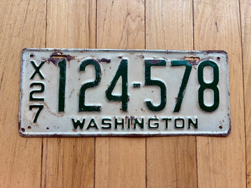 1927 Washington State License Plate