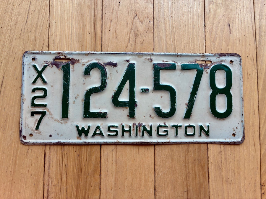 1927 Washington State License Plate