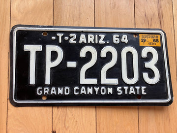 1964 Arizona Trailer License Plate W/ 1965 Tab (Not MVD/YOM Eligible)