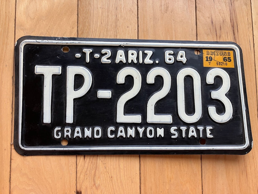 1964 Arizona Trailer License Plate W/ 1965 Tab (Not MVD/YOM Eligible)