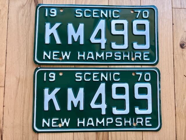 Pair of 1970 New Hampshire License Plates