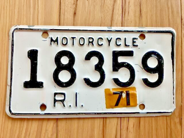 1971 Rhode Island Motorcycle License Plate