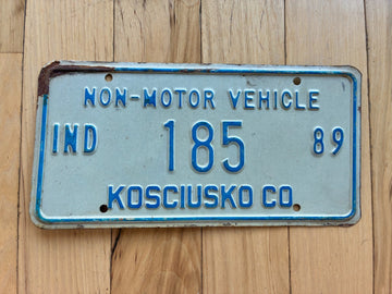 1989 Indiana Non Motor Vehicle/ Buggy License Plate
