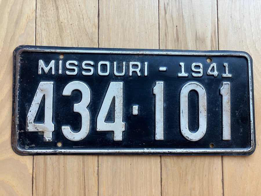 1941 Missouri License Plate