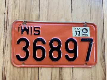 1973 Wisconsin Motorcycle License Plate