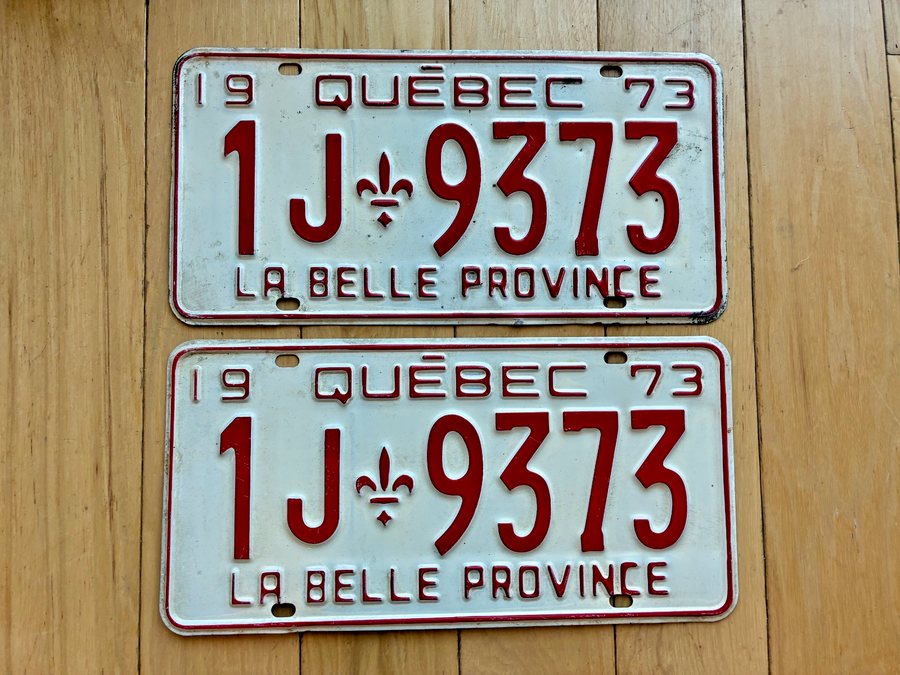 1973 Pair of Quebec License Plates