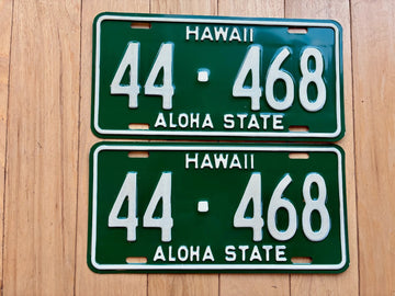 1961-1968 Pair of Kauai Hawaii Truck License Plates