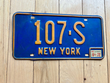 1972 New York License Plate