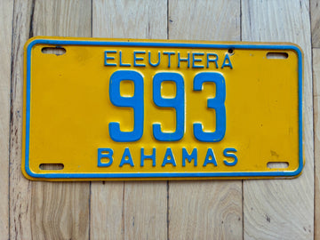 1976 Bahamas Eleuthera License Plate