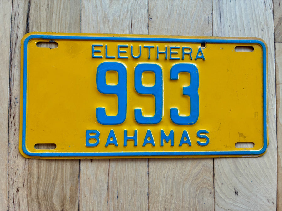 1976 Bahamas Eleuthera License Plate