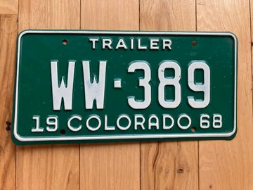1968 Colorado Trailer License Plate