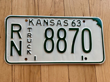 1963 Kansas Truck License Plate