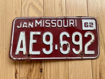 1962 Missouri License Plate
