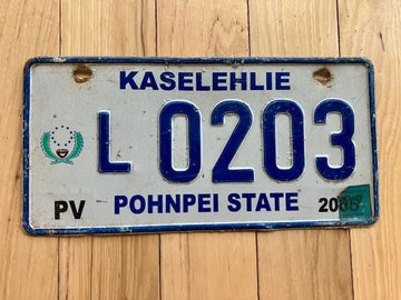 2005 Kaselehlie State of Pohnpei License Plate
