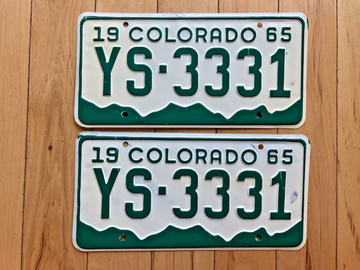 Pair of 1965 Colorado License Plates