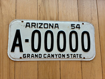 1954 Arizona Sample License Plate (Not MVD/YOM Eligible)