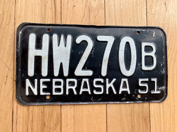 1951 Nebraska License Plate