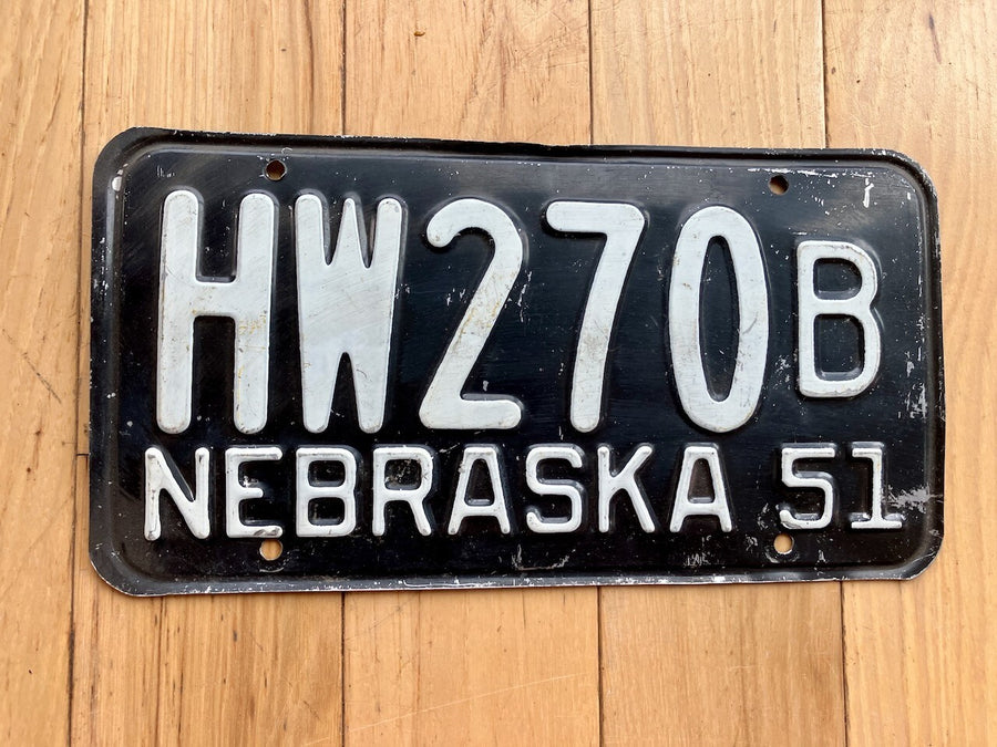 1951 Nebraska License Plate