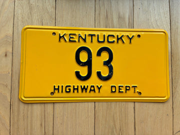1956 to 1962 Kentucky Highway Department License Plate