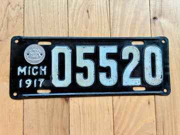 1917 Michigan License Plate - Possible Gloss Added