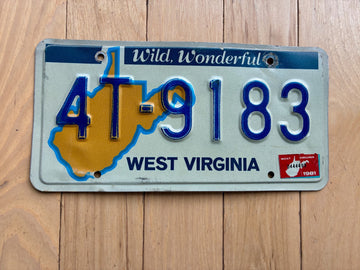 1981 West Virginia License Plate