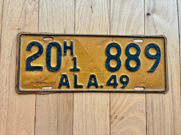 1949 Alabama License Plate