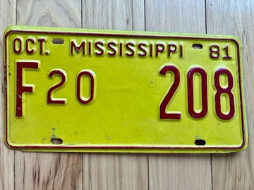 1981 Mississippi License Plate