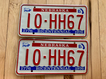 Pair Of 1976 Nebraska License Plates