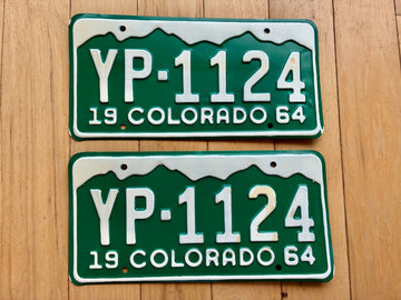Pair of 1964 Colorado License Plates