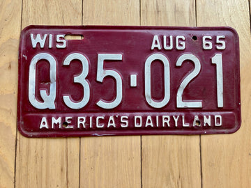 1965 Wisconsin License Plate