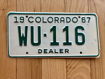 1967 Colorado Dealer License Plate