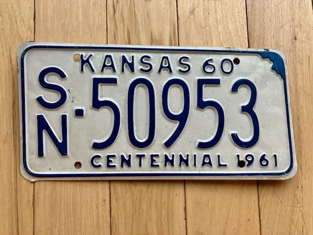 1960 Kansas License Plate