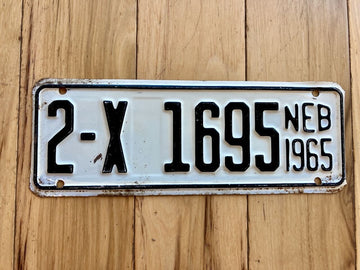 1965 Nebraska Farm Trailer License Plate