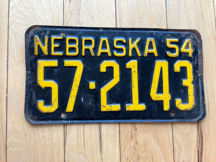 1954 Nebraska License Plate