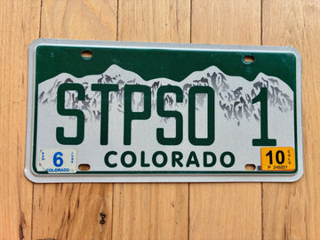 2010 Colorado Vanity License Plate - STPSO 1