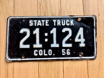 1956 Colorado State Truck License Plate