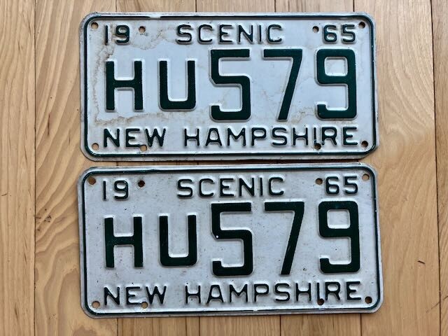 Pair of 1965 New Hampshire License Plates