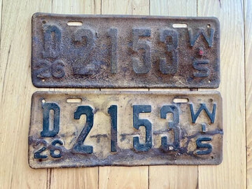 Pair of 1926 Wisconsin License Plates