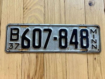 1937 Minnesota License Plate