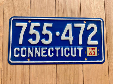 1963 Connecticut License Plate