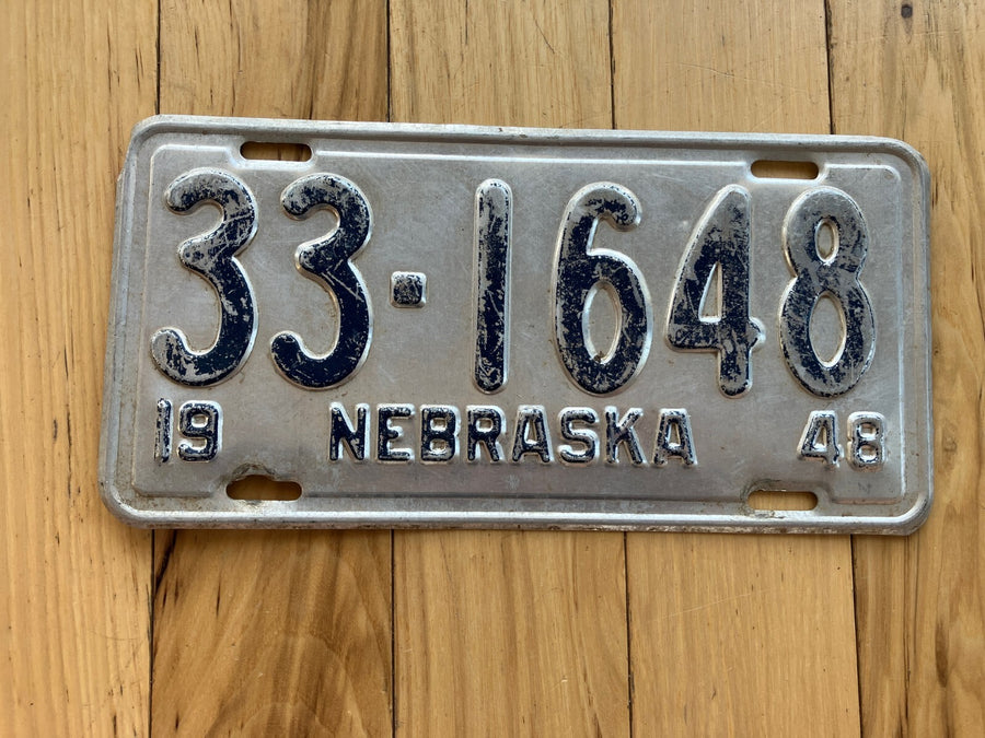 1948 Nebraska License Plate