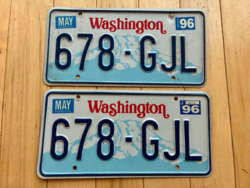 1996 Pair of Washington State License Plates - Check With DOL First For YOM