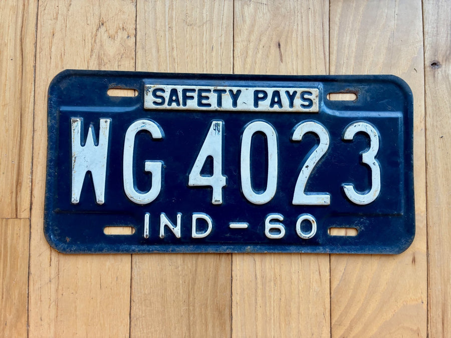 1960 Indiana License Plate