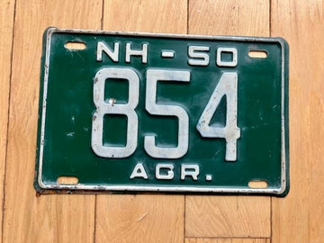 1950 New Hampshire Agriculture License Plate
