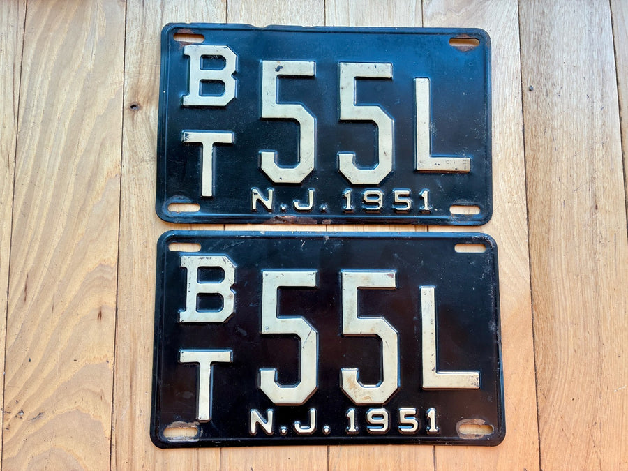 Pair of 1951 New Jersey License Plates