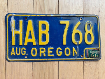 1966 Oregon License Plate
